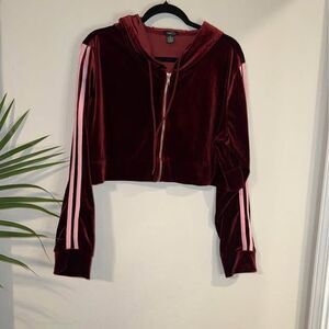 rue21 Velvet Cropped Hoodie xlarge